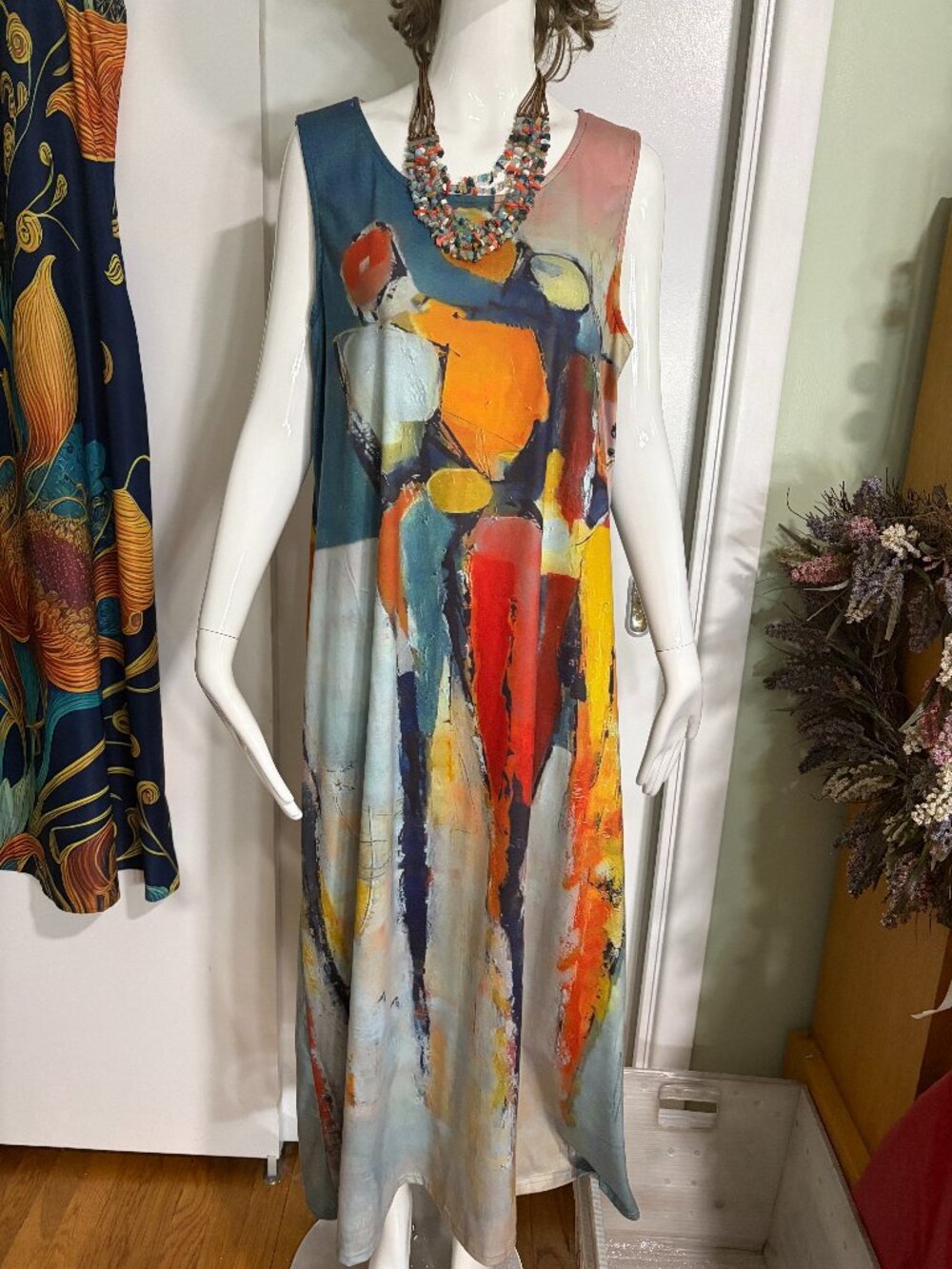 ABSTRACT PRINT MAXI DRESS